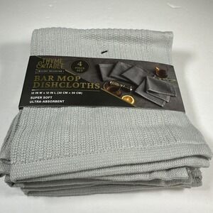Thyme & Table Bar Mop Dishcloths Gray 4 Pack Set Super Soft New